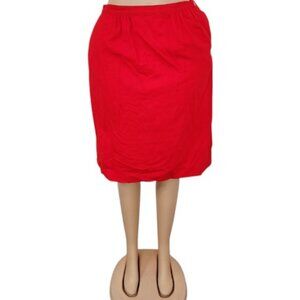 Pendleton Women's Red Elastic Waist Knee Virgin Wool Length A-Line Skirt Size 14